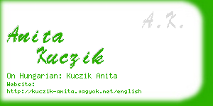 anita kuczik business card